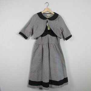 Lindy Bop Houndstooth Dress Bolero Set 14 Black Classic Retro Racabilly Pin 748